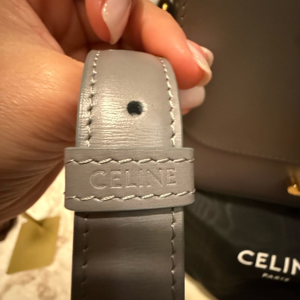 Celine Triomphe Shoulder Bag in Grey with Gold Hardware - Picture 7 of 7